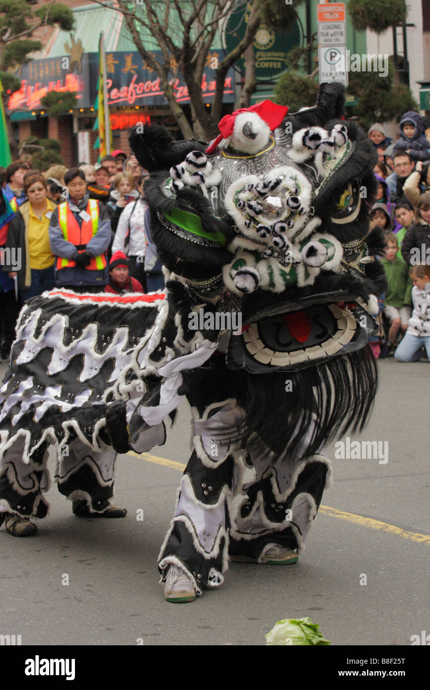 La celebrazione del Capodanno cinese per l'Anno del Bue Victoria British Columbia Canada Foto Stock