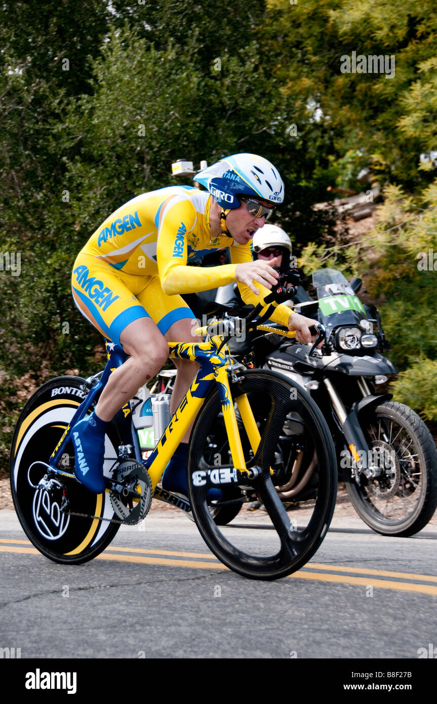 Levi Leipheimer nelle prove cronometrate del 2009 Amgen tour della California Foto Stock