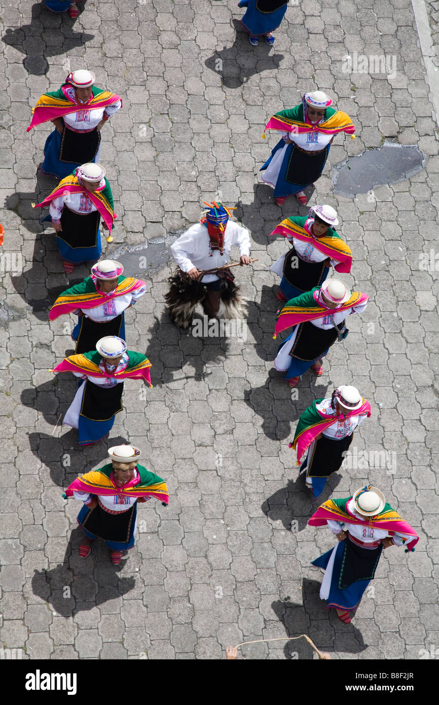 Balli tradizionali, Quito, Ecuador Foto Stock