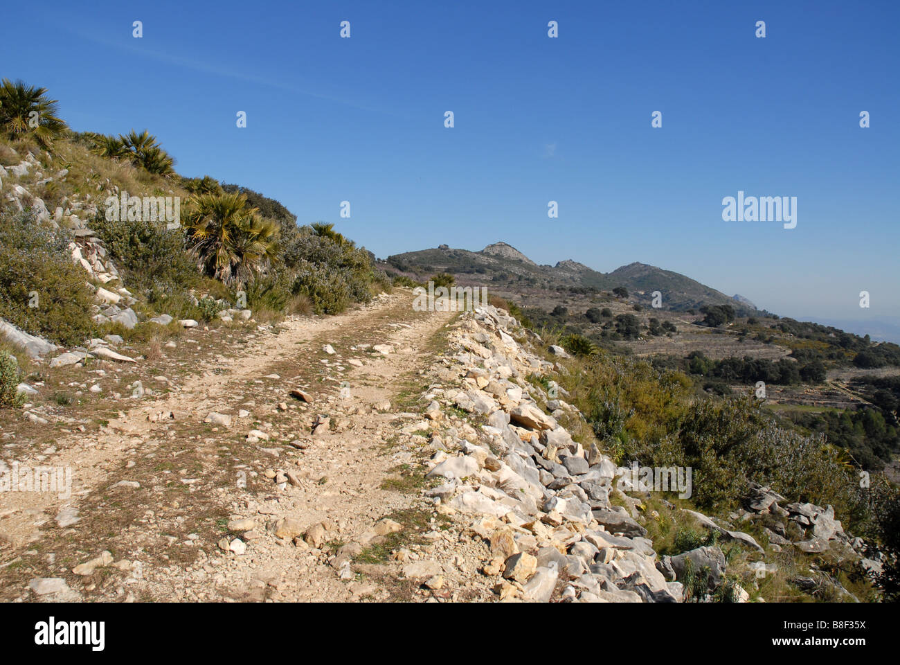 Via montagna, vicino a Benimaurell, Vall de Laguar, provincia di Alicante, Comunidad Valenciana, Spagna Foto Stock