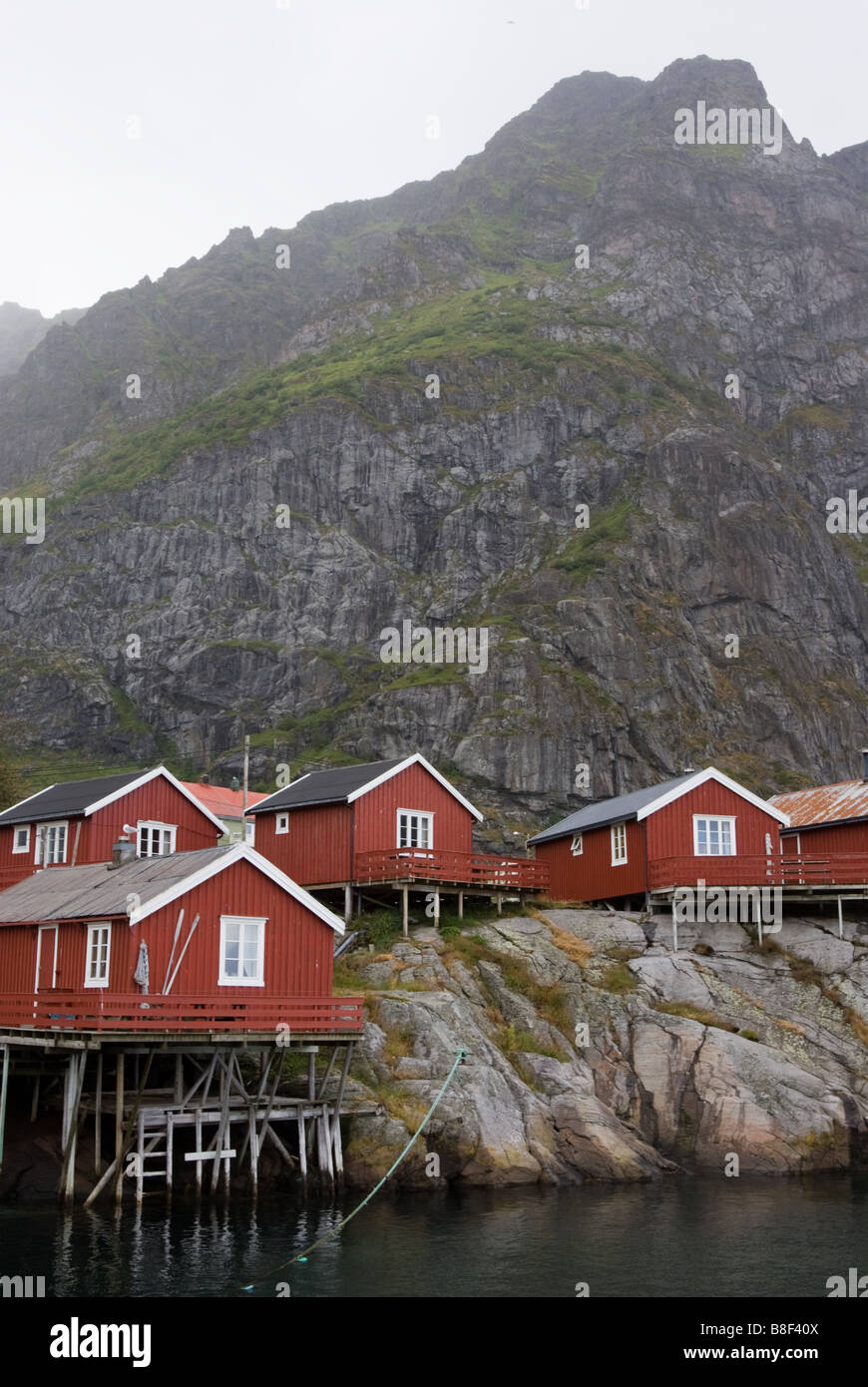Å, villaggio di pescatori sull'isola Moskenesøya, isole Lofoten, Nordland, Norvegia, Scandinavia, Europa Foto Stock