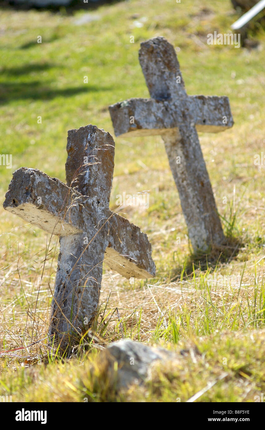 Due croci nel cimitero di Iza nel paese della Colombia Foto Stock