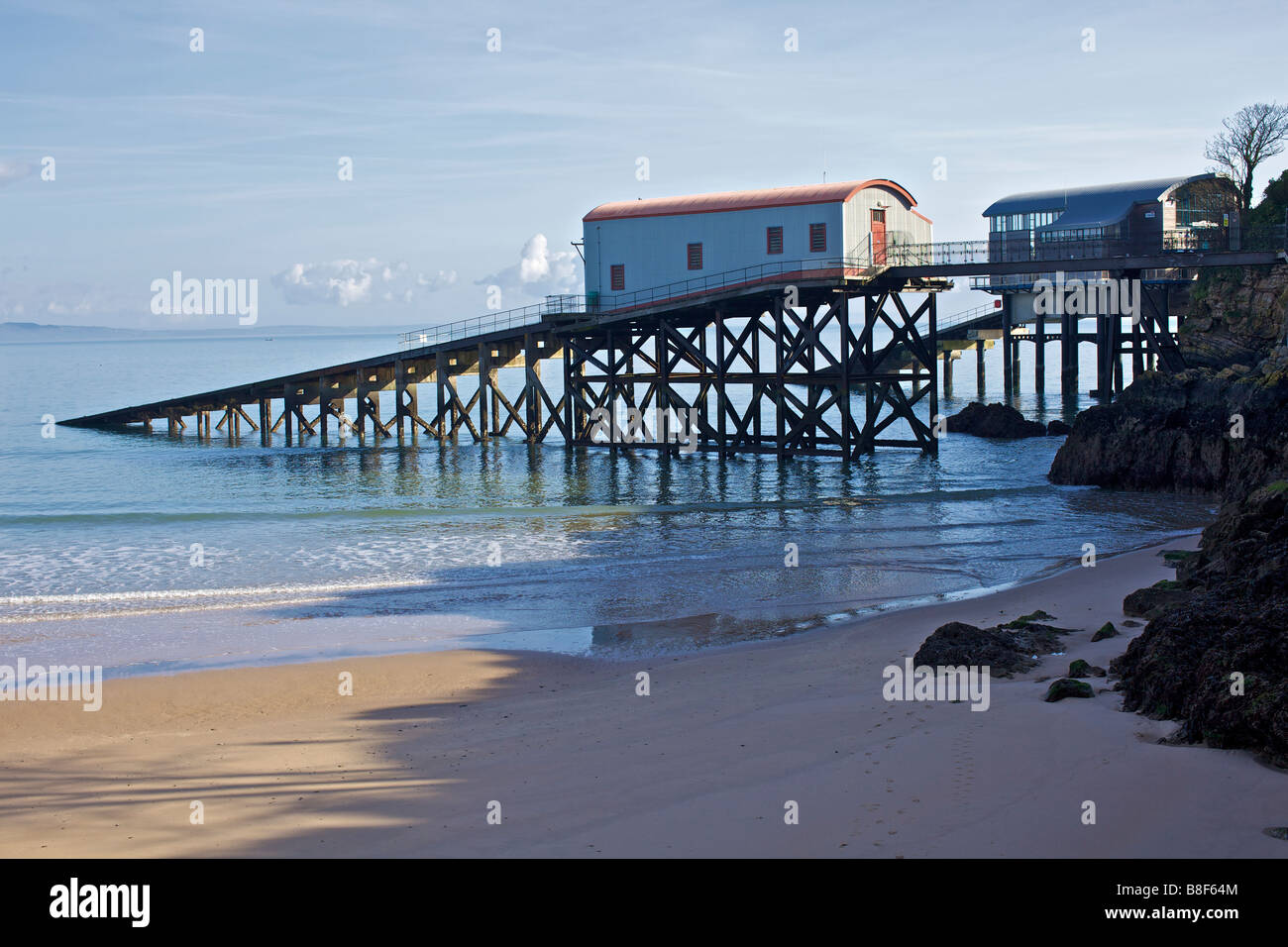 Tenby vecchia stazione di salvataggio in Galles Foto Stock