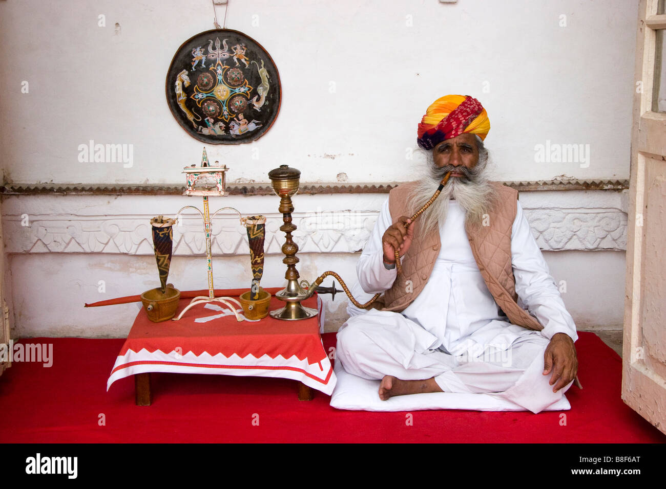 Uomo indiano Jodhpur Rajasthan in India Foto Stock