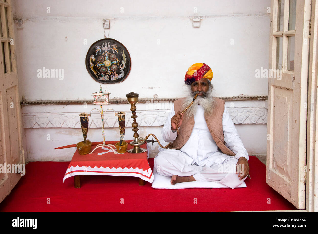 Uomo indiano Jodhpur Rajasthan in India Foto Stock