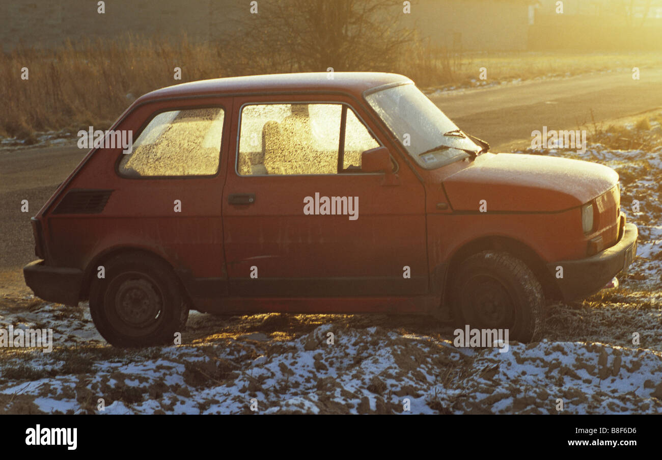 Fiat 126, villaggio di Piotrowice , Polonia Foto Stock