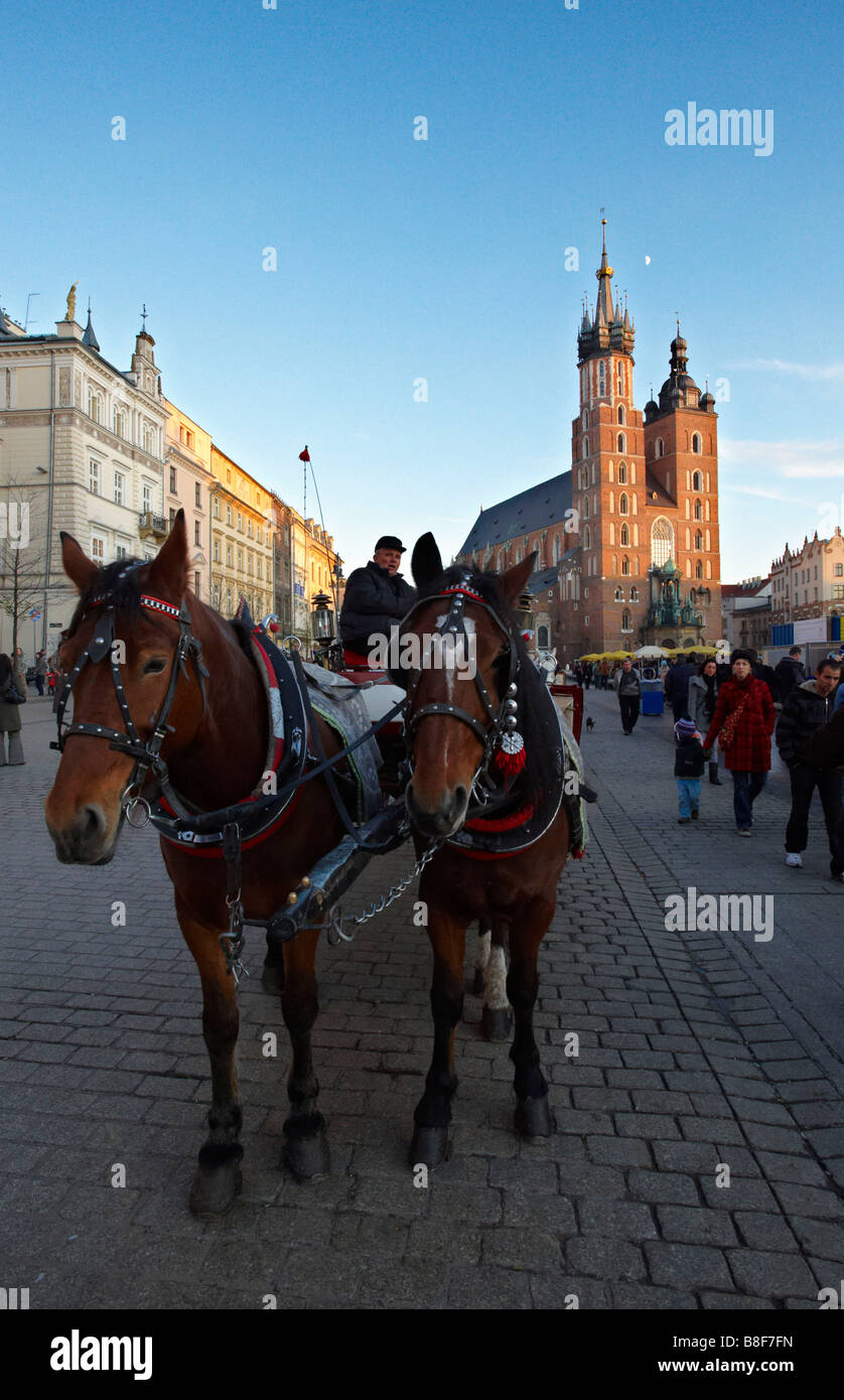 Le mura della città di Cracovia in Polonia Foto Stock