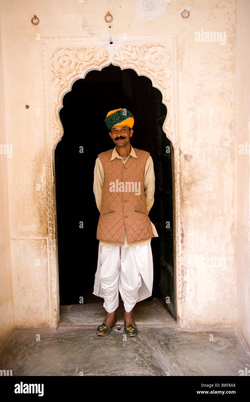Uomo indiano Jodhpur Rajasthan in India Foto Stock