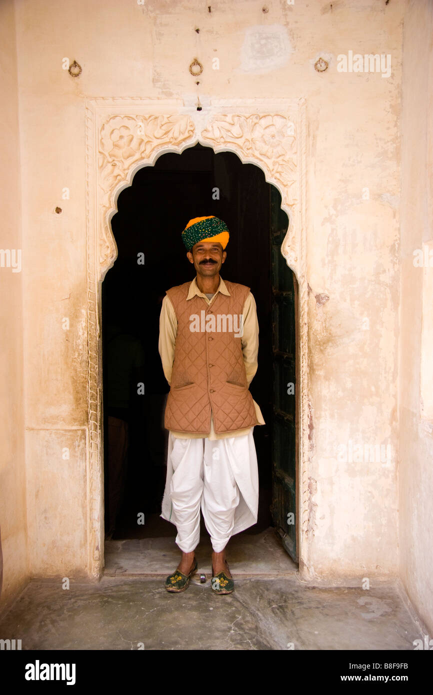 Uomo indiano Jodhpur Rajasthan in India Foto Stock