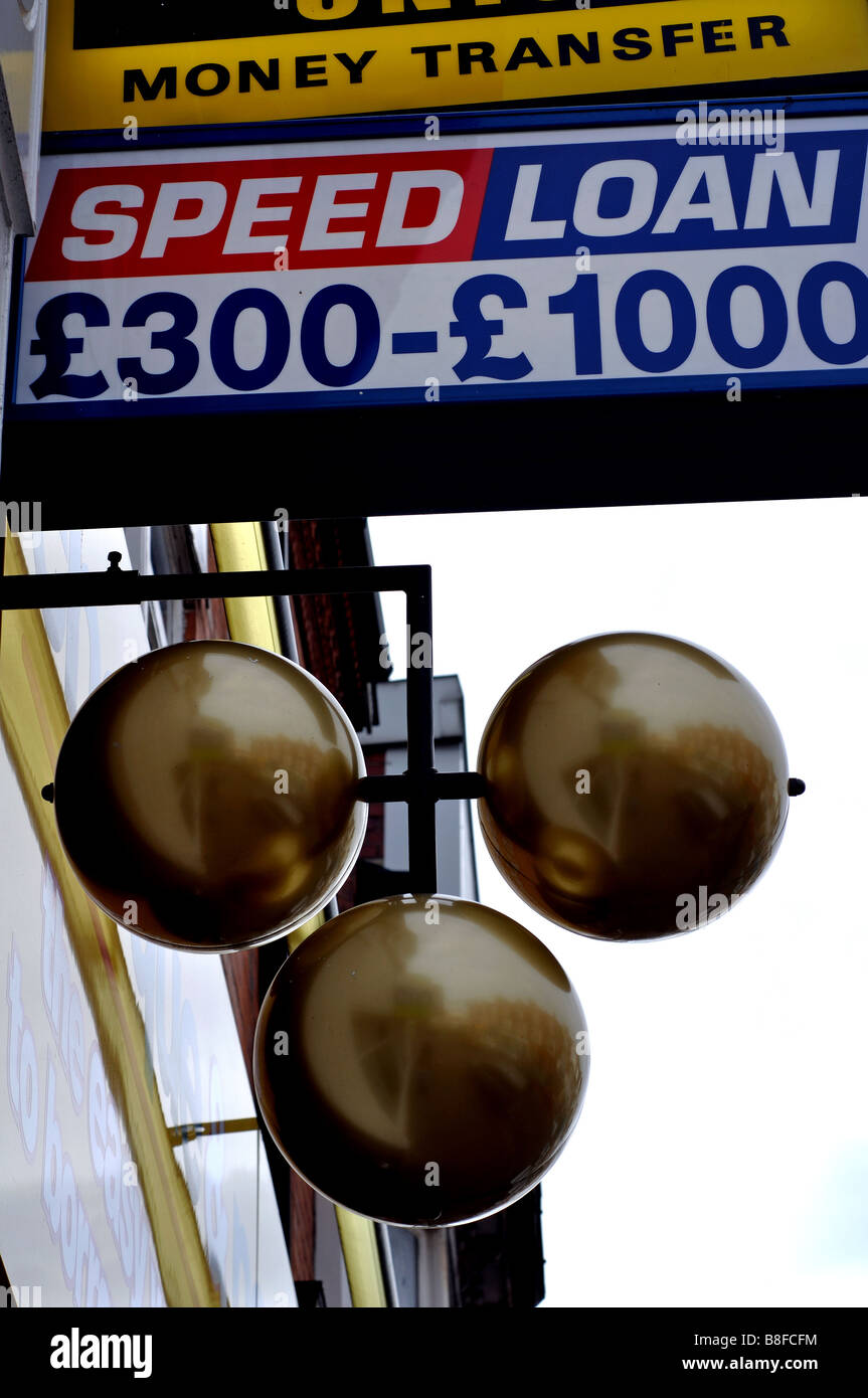 Pawnbroker sfere DEL REGNO UNITO Foto Stock