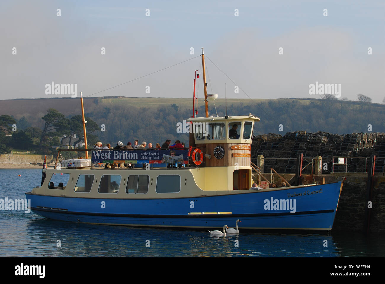 La duchessa di Cornovaglia traghetto a St Mawes, Cornwall, Inghilterra Foto Stock