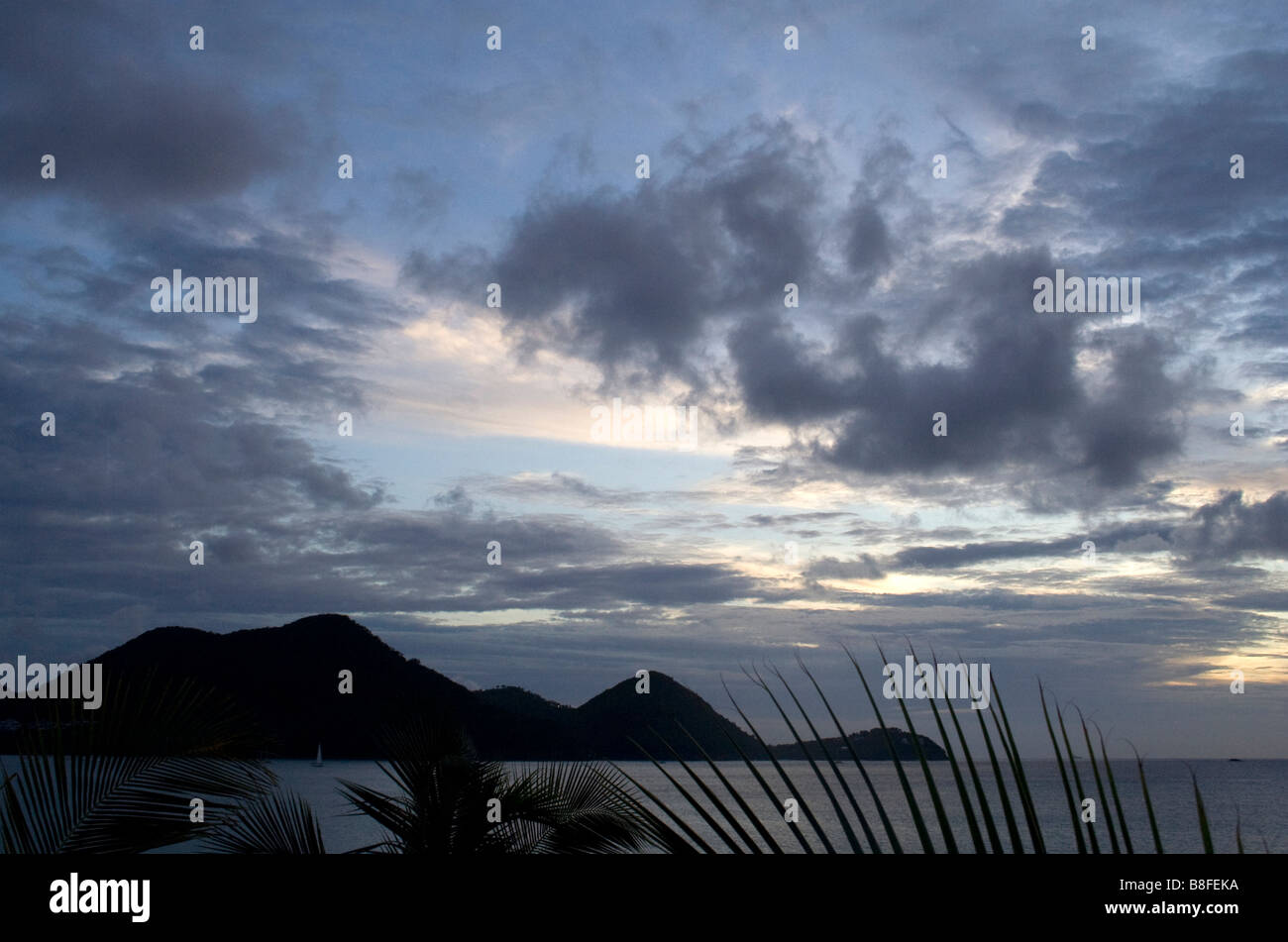 St. Lucian tramonto Foto Stock