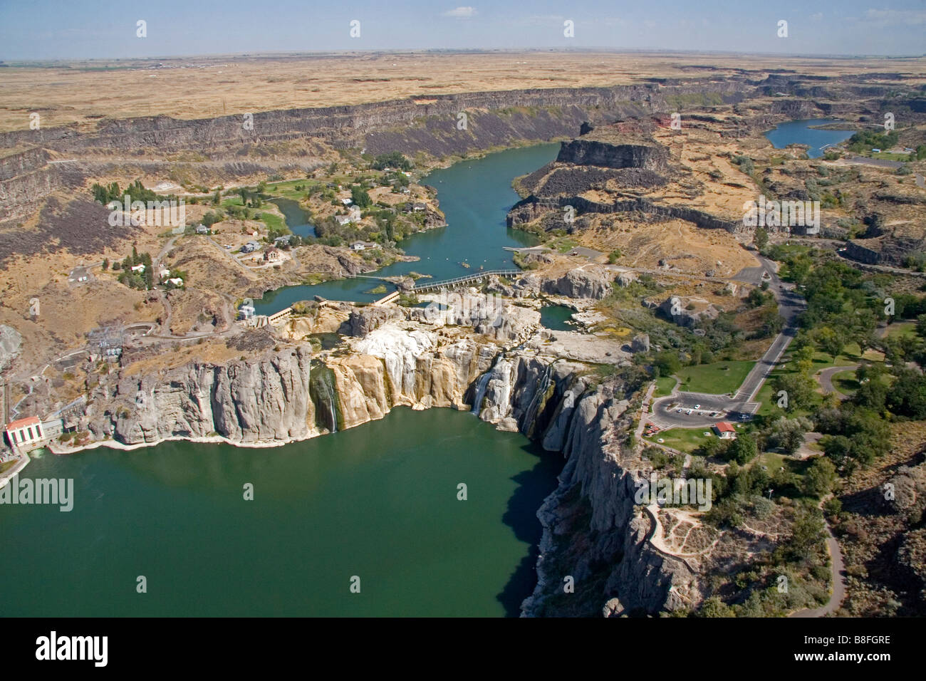 Vista aerea di Shoshone Falls nella Snake River Canyon vicino a Twin Falls Idaho USA Foto Stock