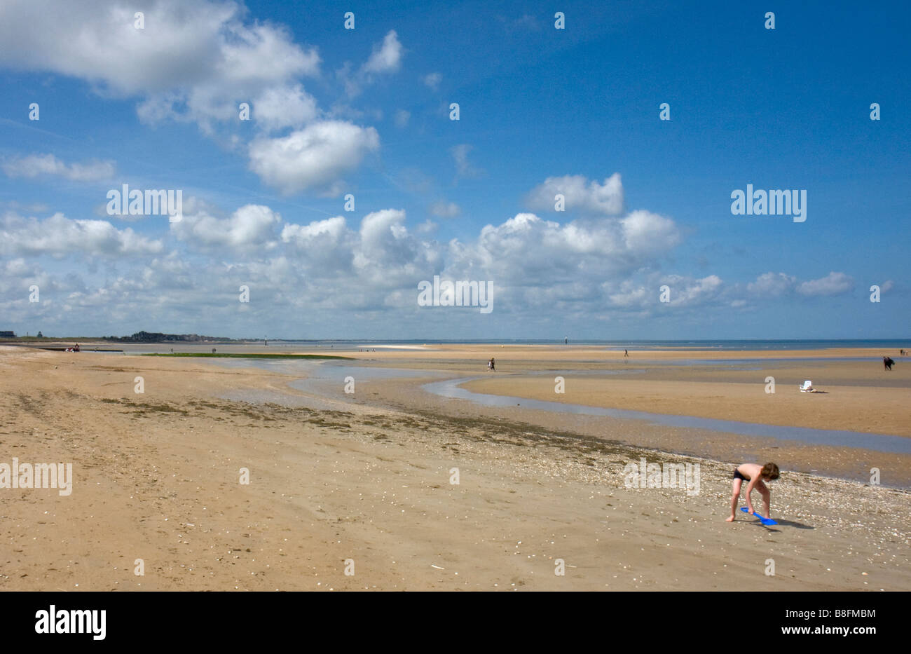 La spiaggia principale di Houlgate città di Normandia *** Plage d Houlgate ville de Normandie Foto Stock