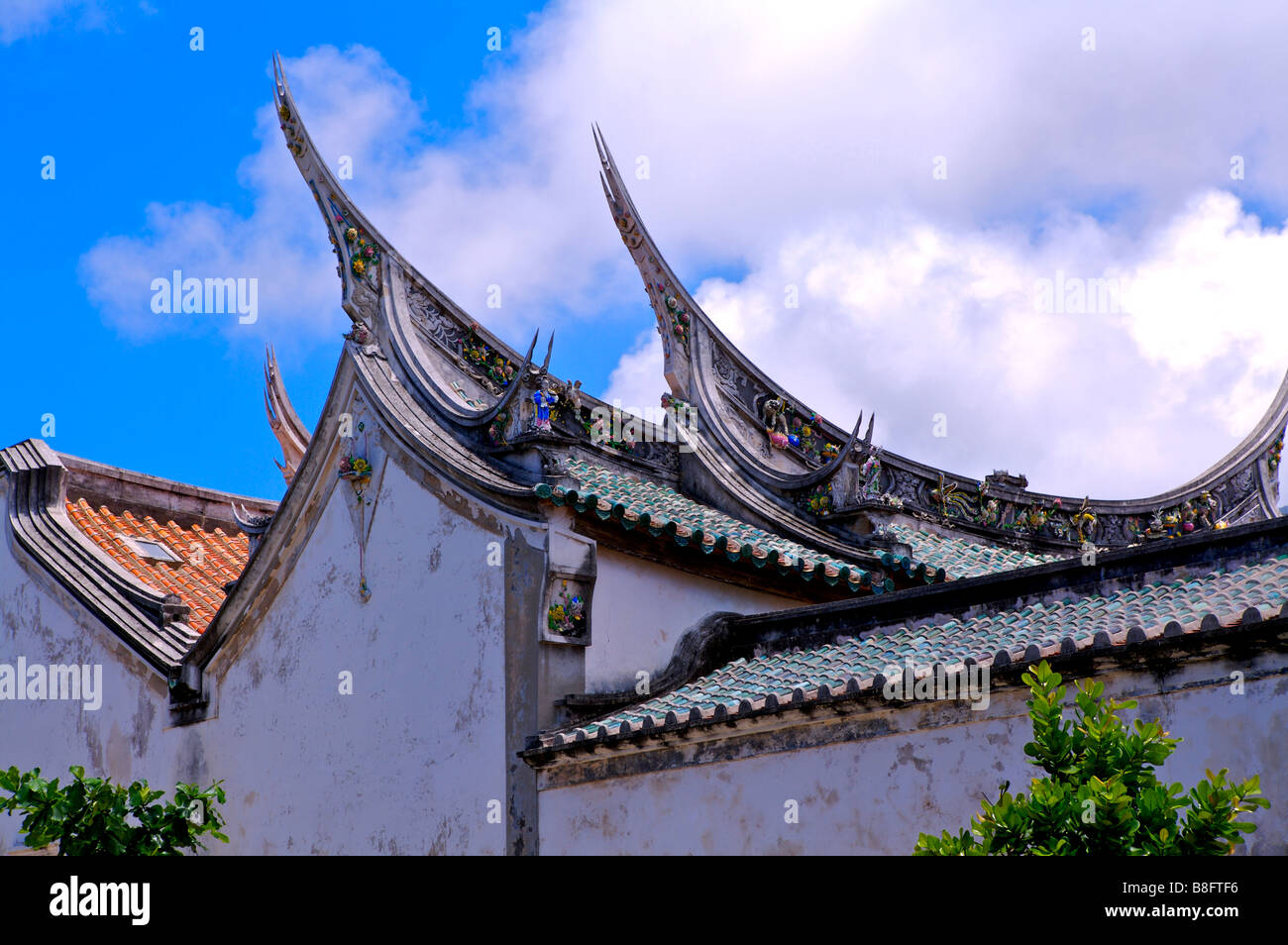 La gronda tradizionale della casa di Penghu Taiwan Foto Stock