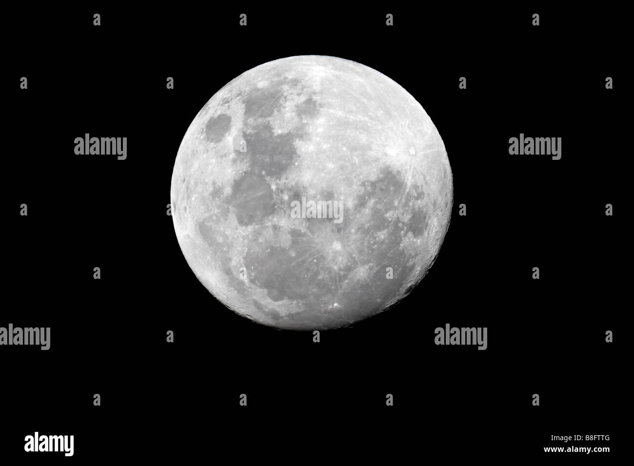 Vista della luna piena nel continente africano Foto Stock