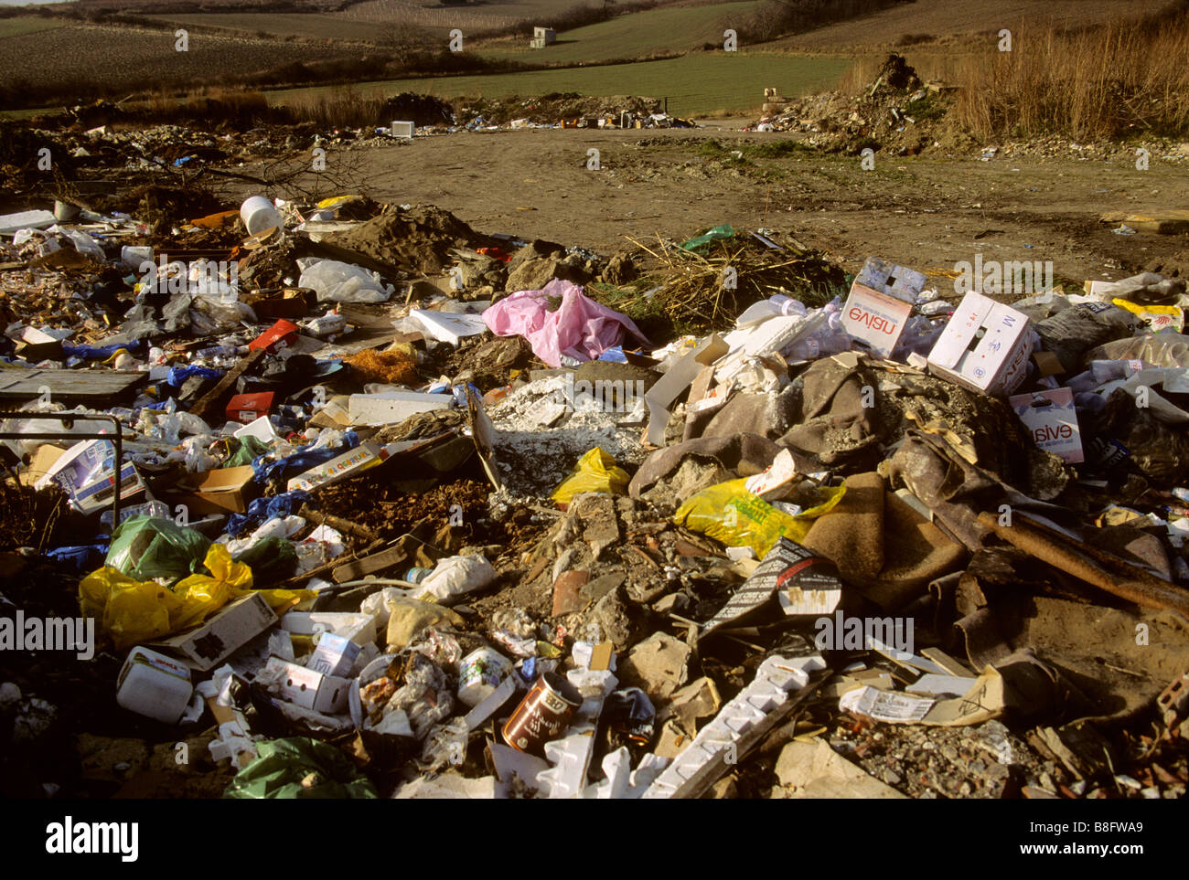 Discarica La discarica / sito dei rifiuti Foto Stock