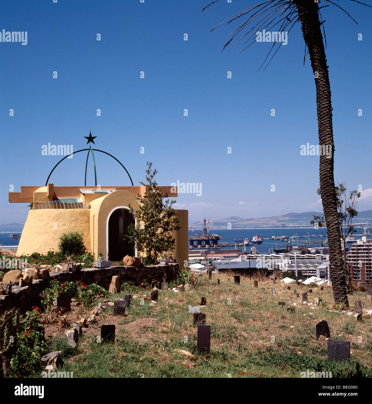 Cimitero musulmano tana baru cimitero di bo kaap a Città del Capo in Sud Africa in Africa subsahariana. apartheid bokaap capetown islam islamici travel Foto Stock
