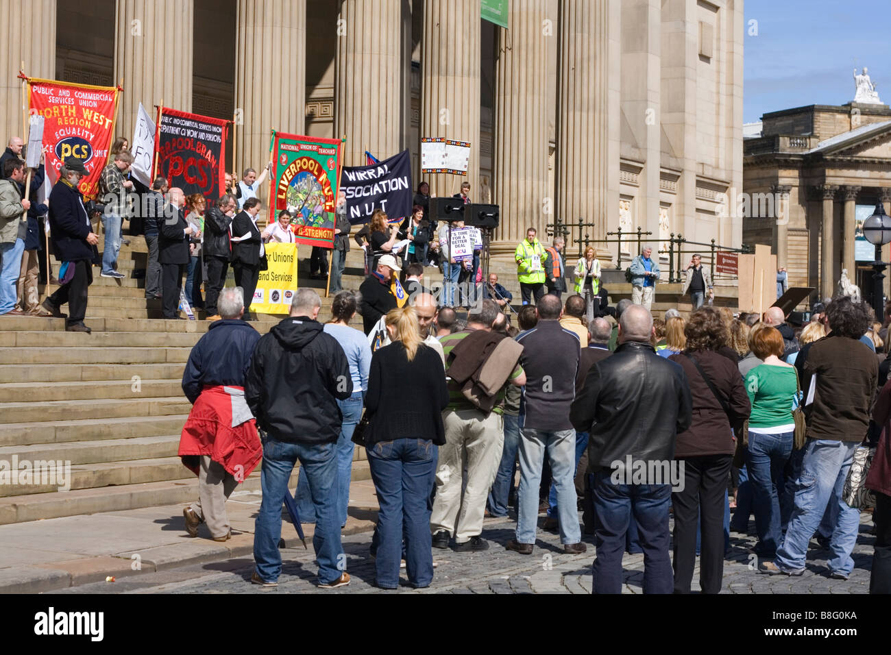 Gli insegnanti in sciopero in Liverpool Aprile 2008 Foto Stock