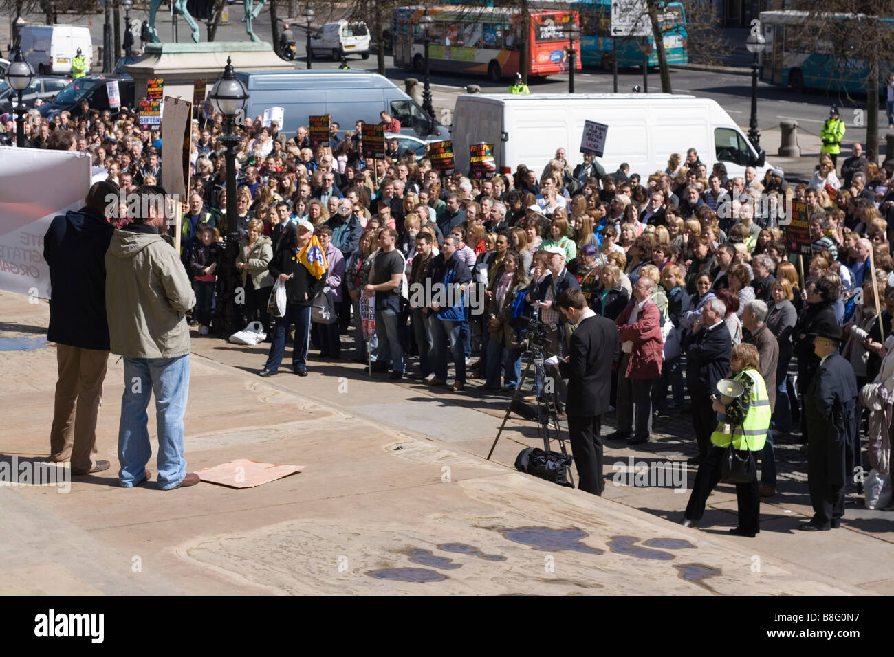 Gli insegnanti in sciopero in Liverpool Aprile 2008 Foto Stock