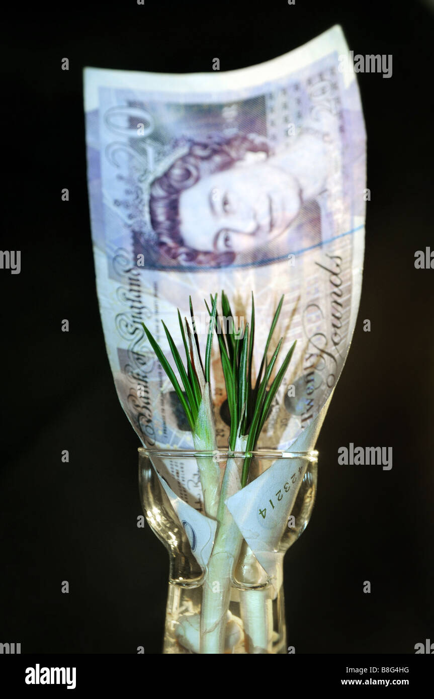 Germogli verdi di recupero in economia britannica Foto Stock