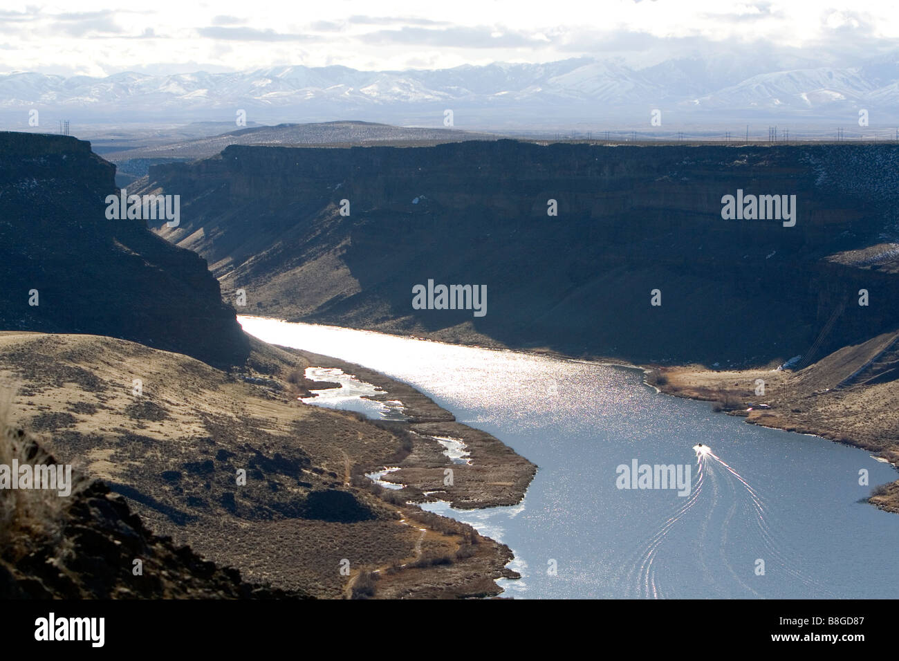 Lo Snake River vicino a Swan Falls Idaho USA Foto Stock