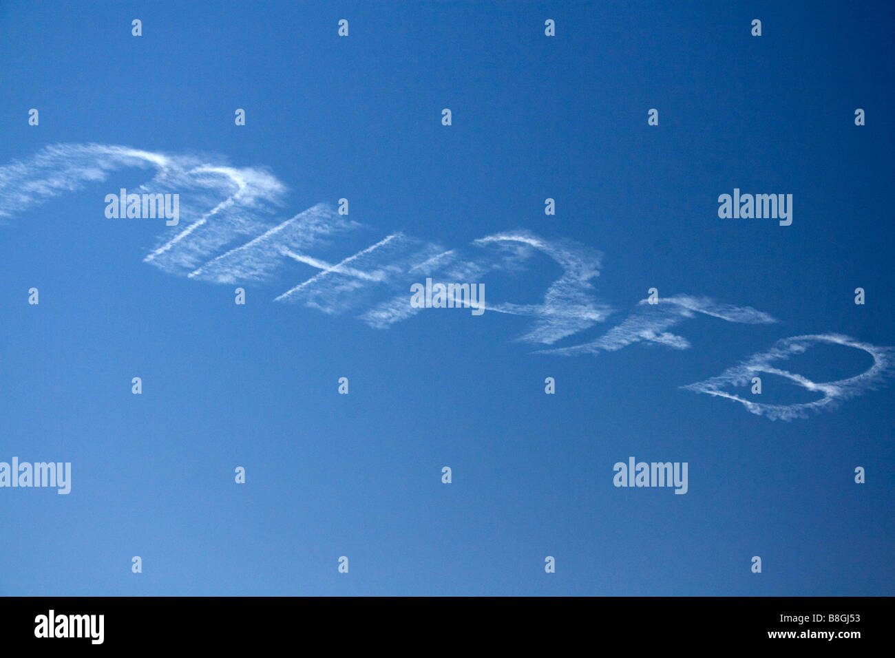 Piccolo aeroplano sky iscritto su Boise Idaho USA Foto Stock