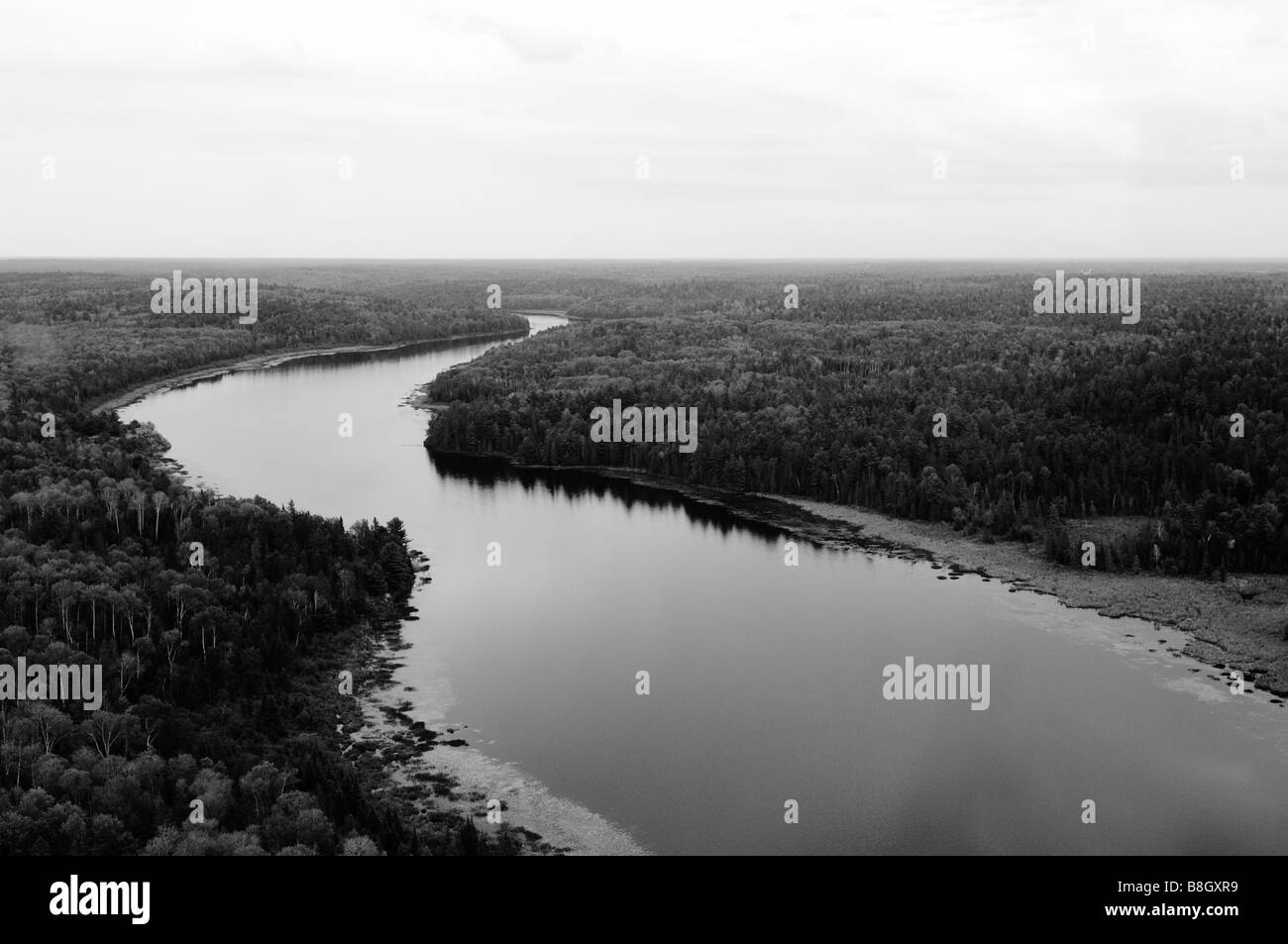 Panoramica di un fiume in Ontario, Canada. Foto Stock