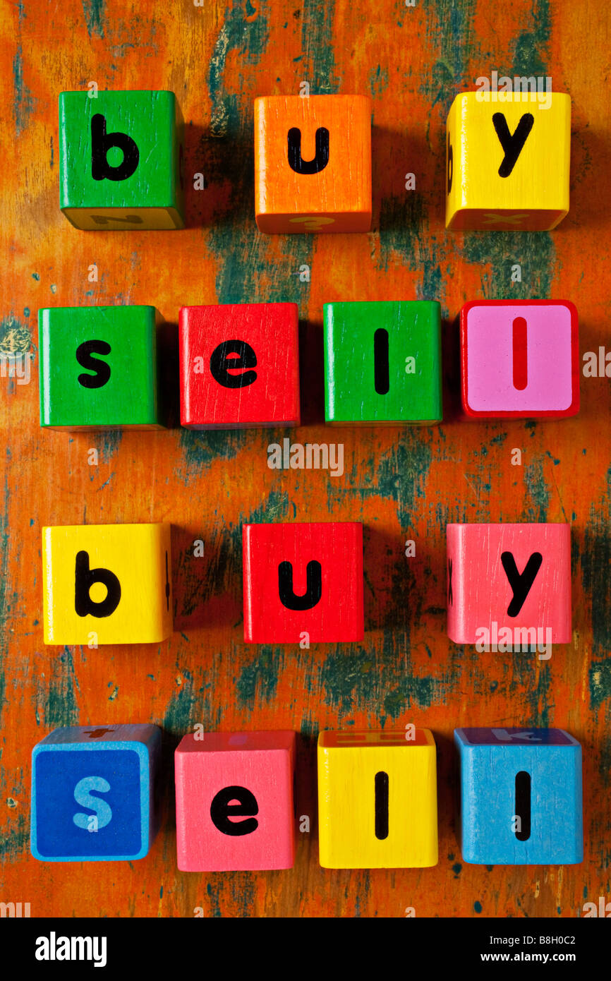 Blocchi per bambini compitazione comprare vendere Foto Stock