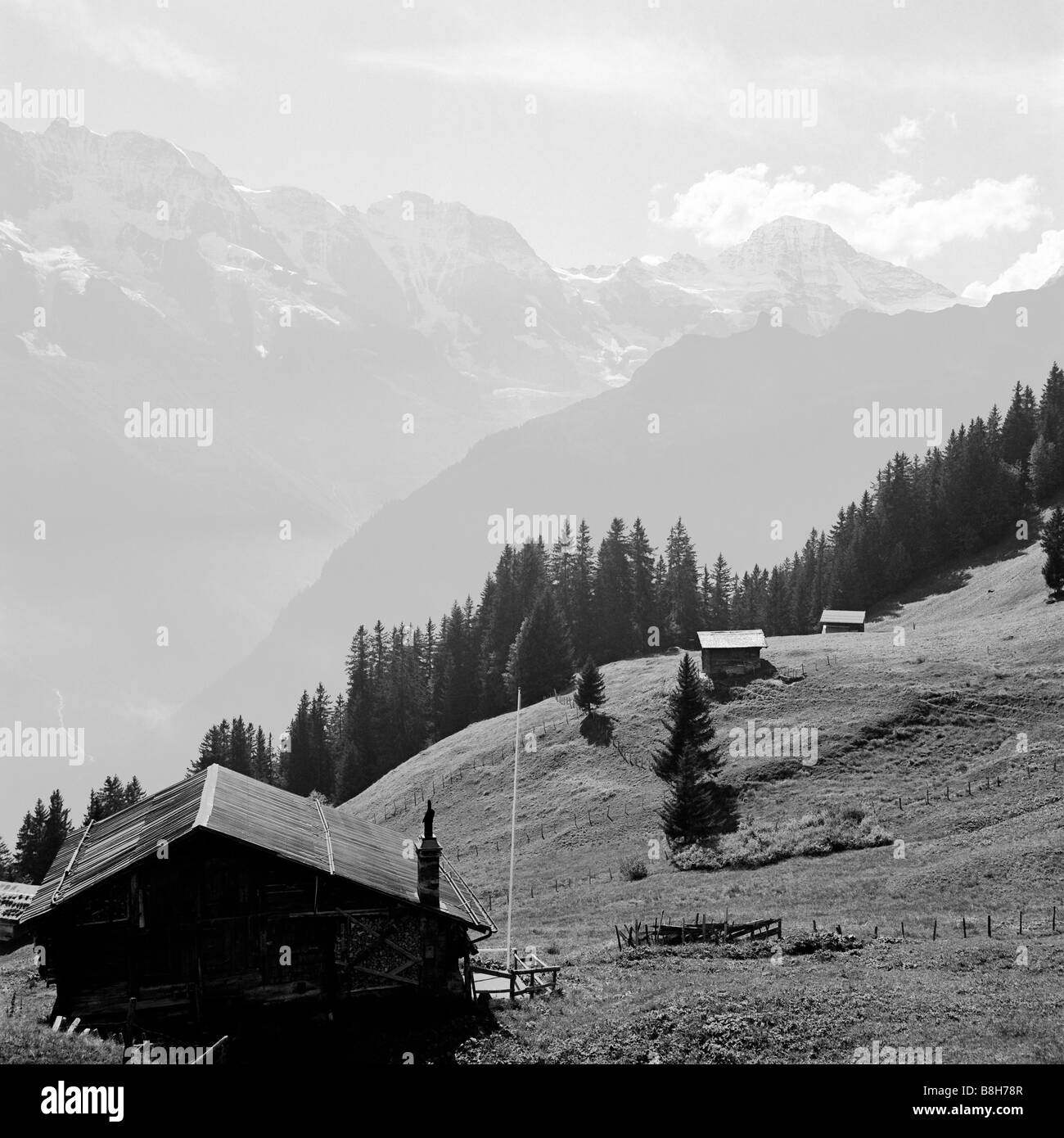 Chalet in La Valle di Lauterbrunnen a Mürren svizzera Foto Stock