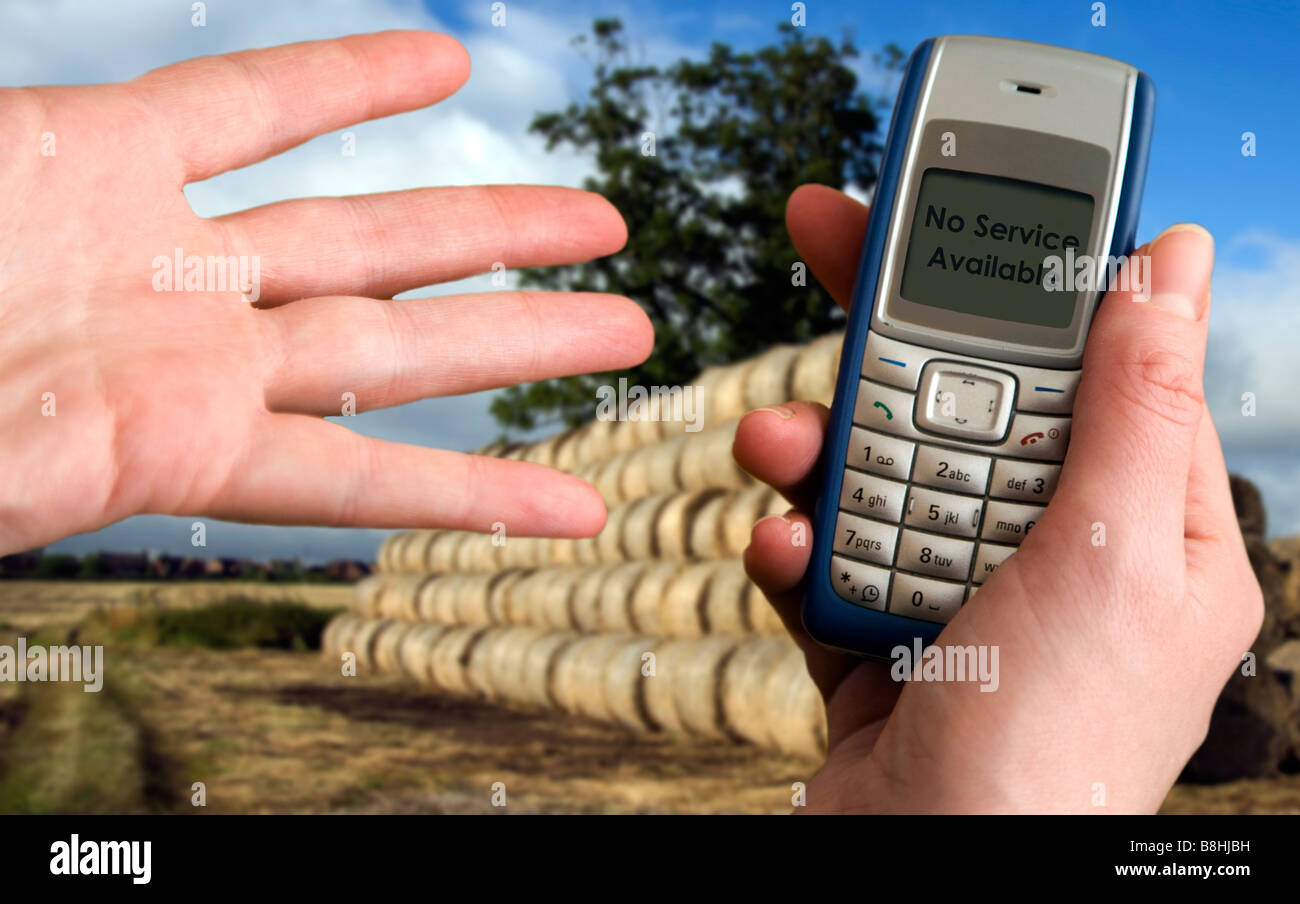 Concetto di natura imprevedibile del telefono cellulare il segnale Foto Stock