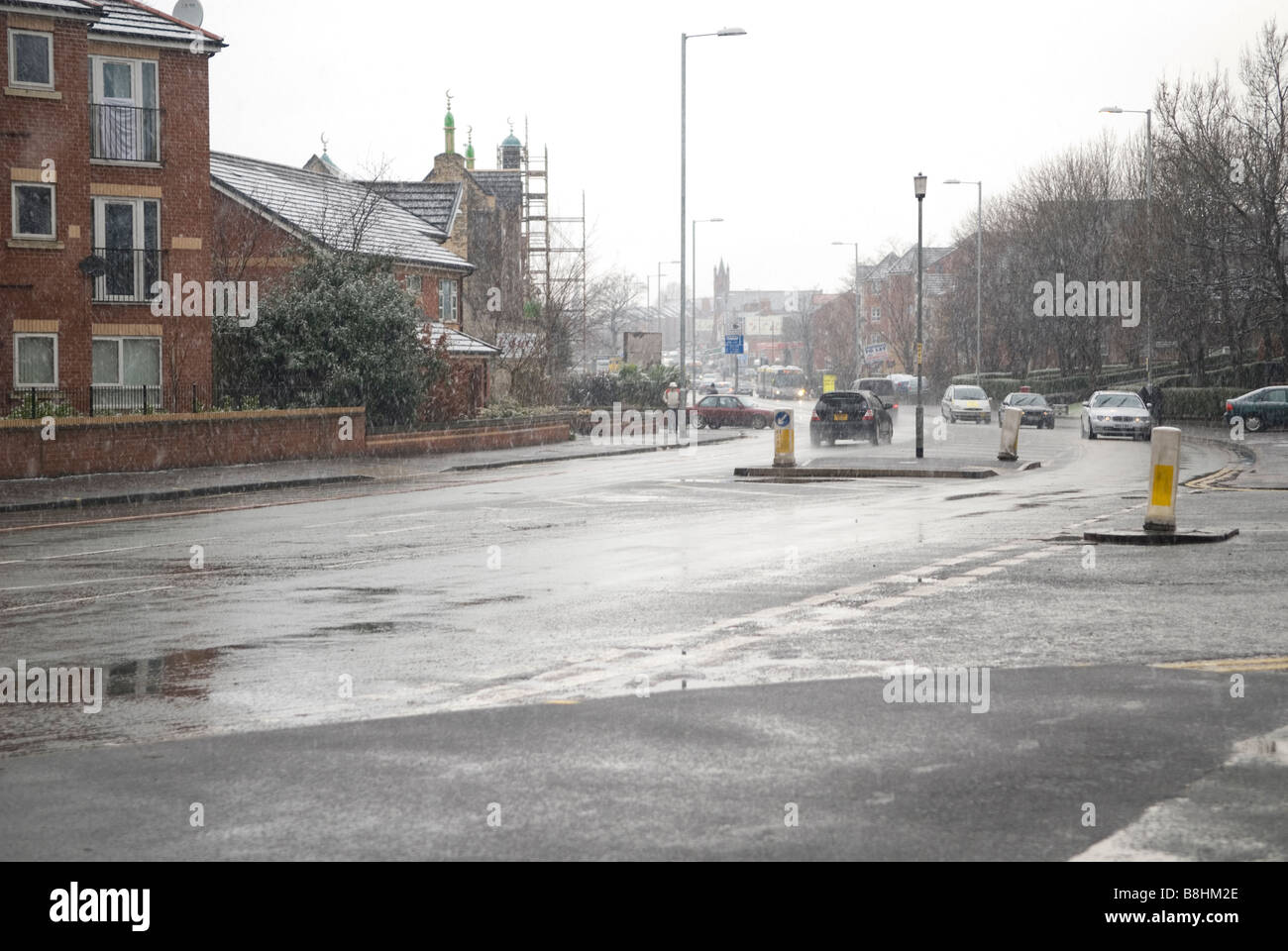 La pioggia di giorno a Manchester REGNO UNITO Foto Stock