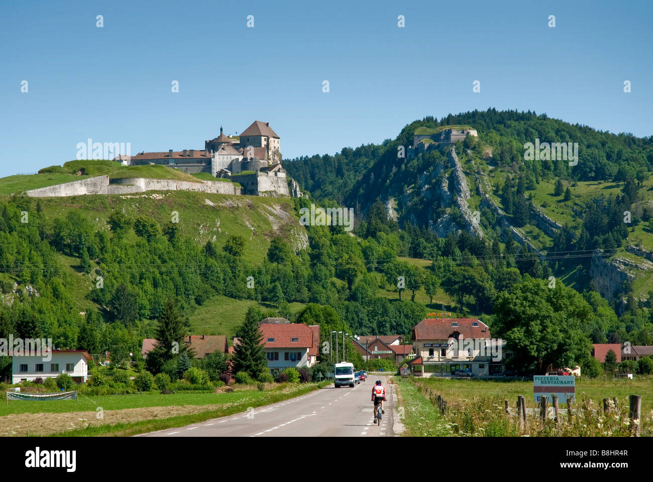 Château de Joux e Fort Mahler Foto Stock