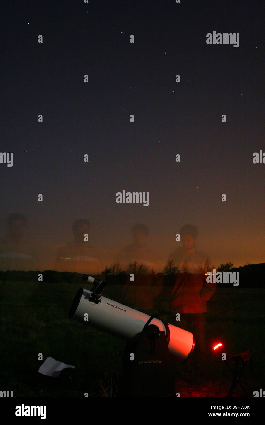 Notte stellata con Orsa Maggiore (Big Dipper) Foto Stock