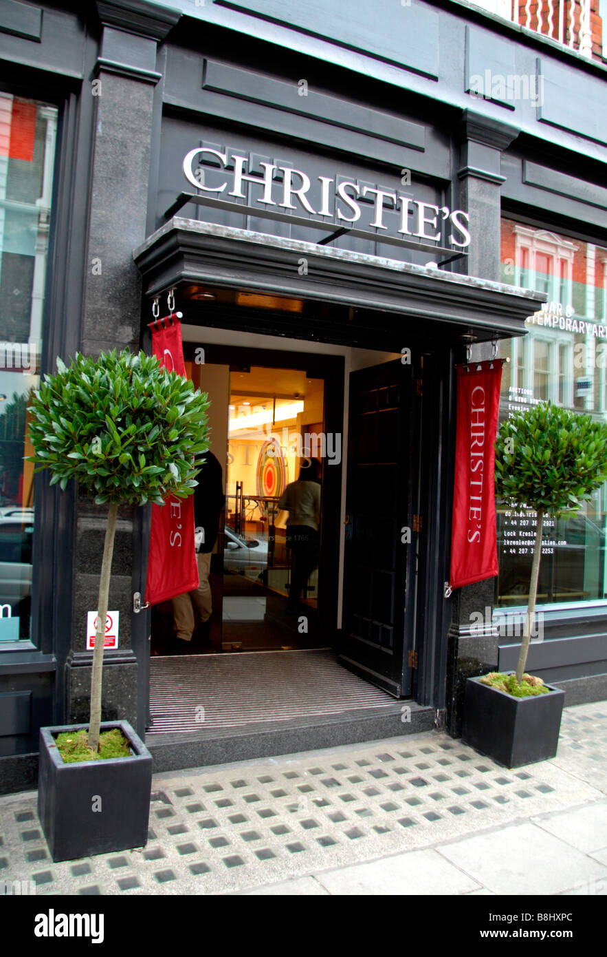 Ingresso alla casa d'aste Christie's su Old Brompton Raod, Londra. Feb 2009 Foto Stock