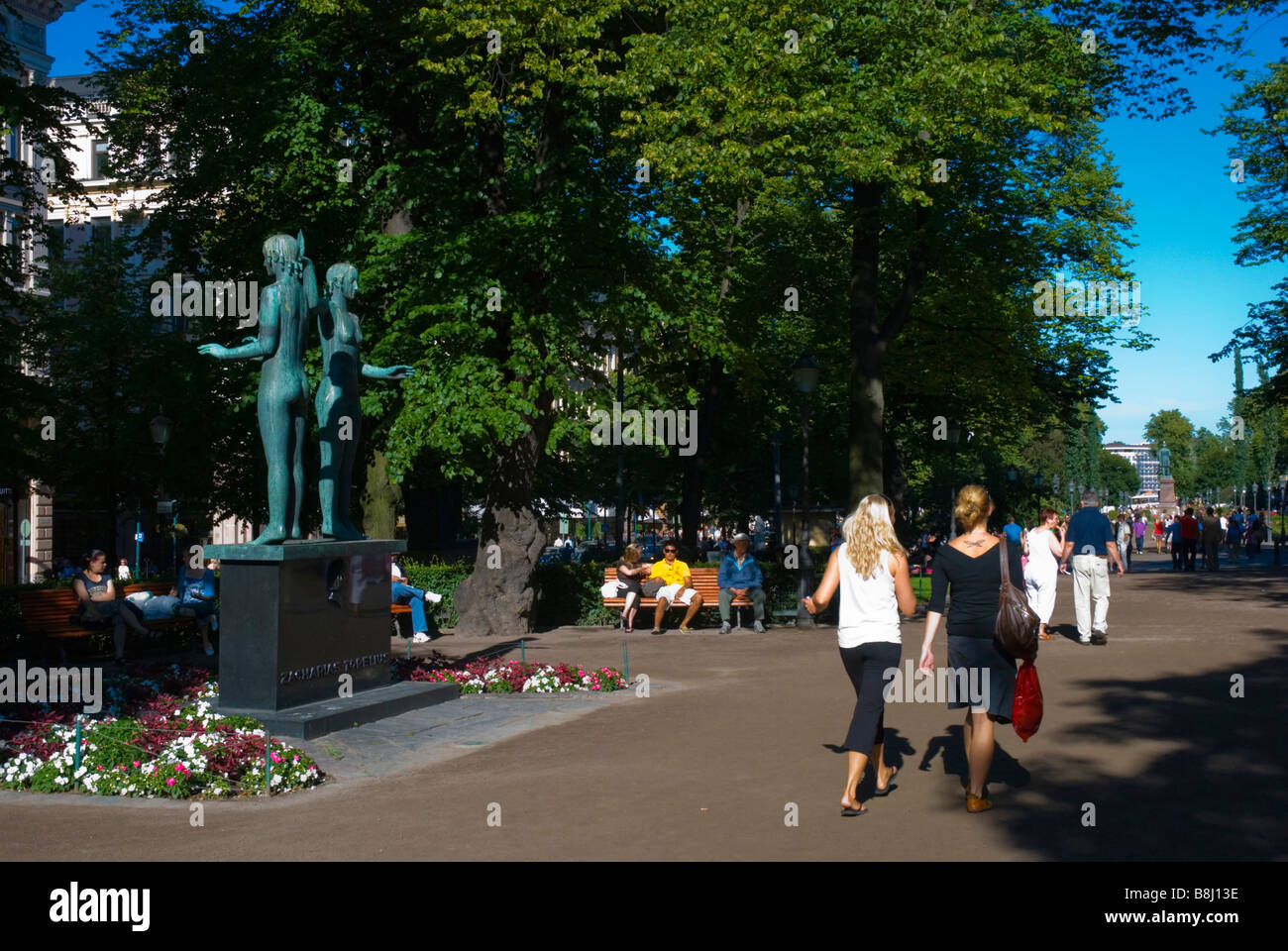 Parco Esplanadi in Helsinki Finlandia Europa Foto Stock