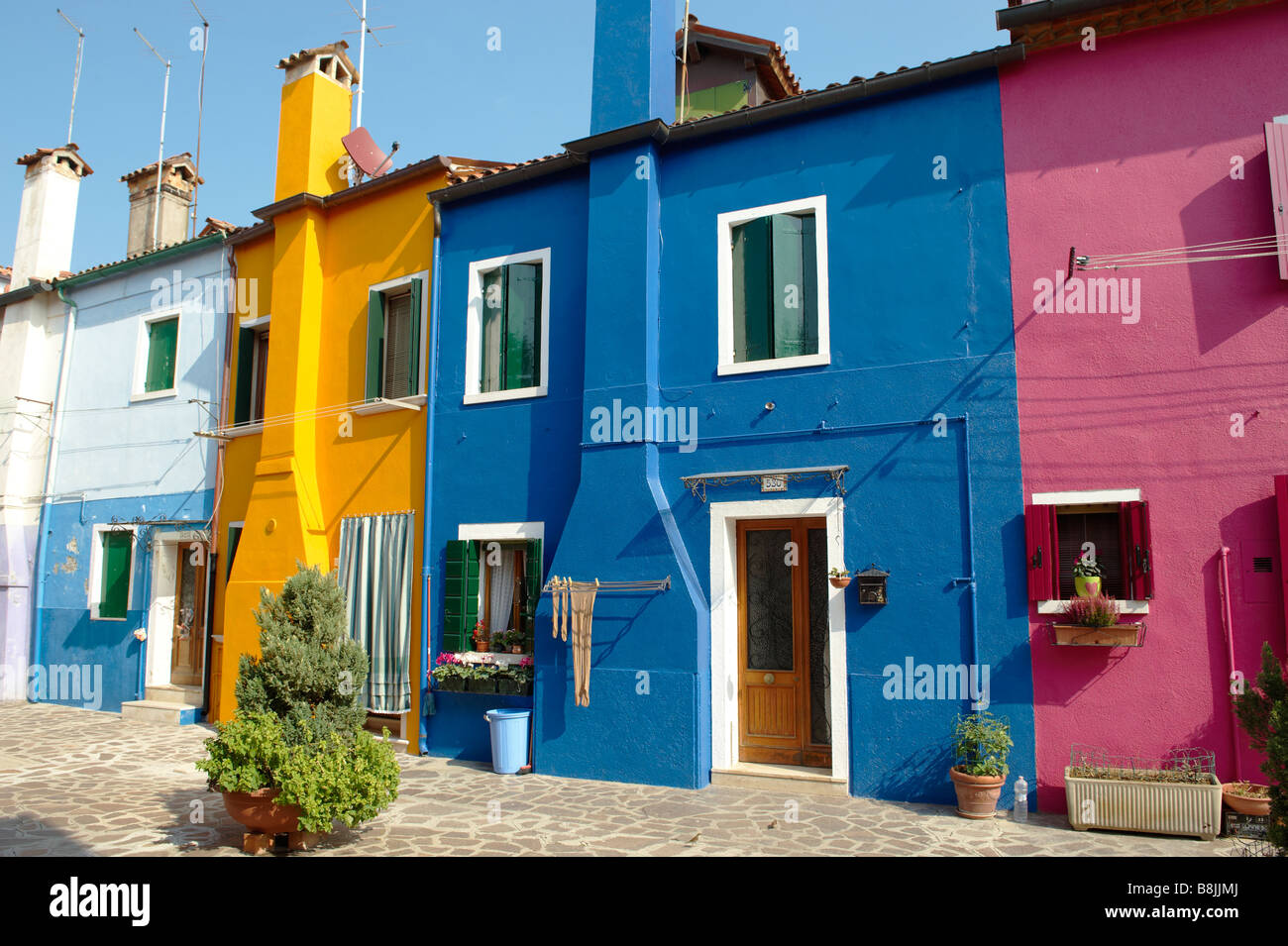 Case colorate, Calle de Squeri, Burano Venezia Italia Foto Stock