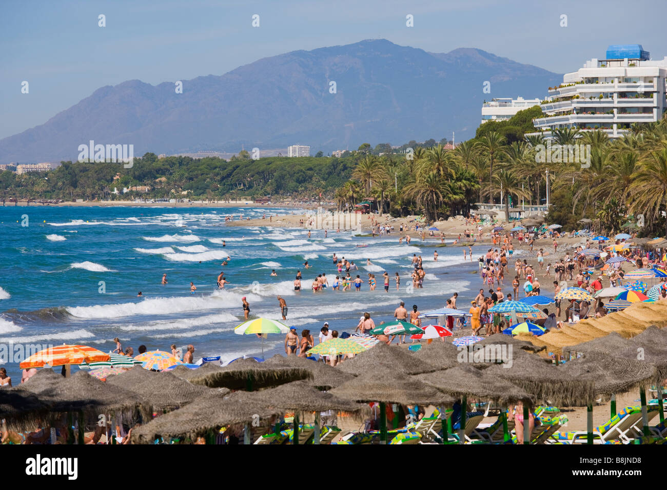 Marbella Malaga Provincia Costa del Sol Spagna La Fontanilla beach Foto Stock