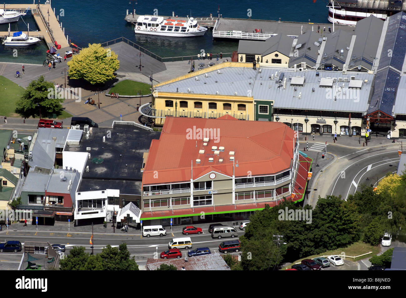 Il quartiere centrale degli affari di Queenstown, Nuova Zelanda Foto Stock
