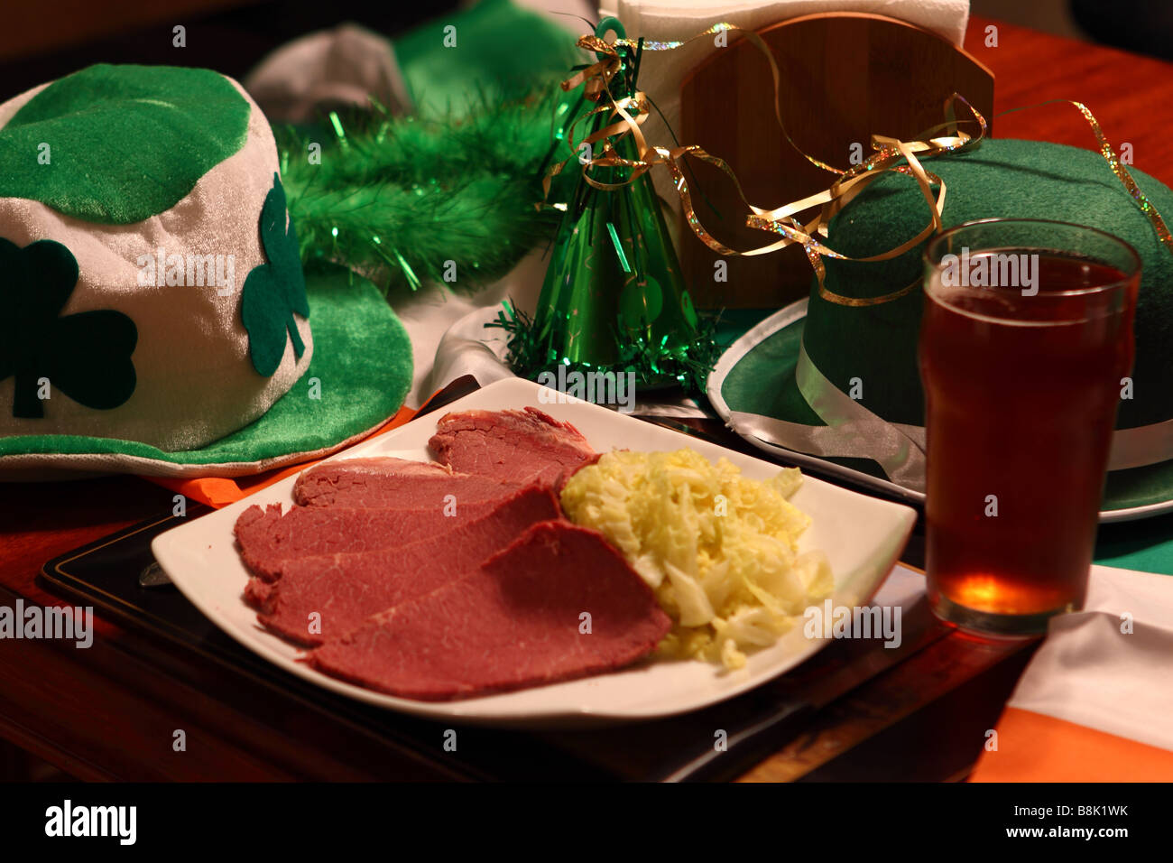 San Patricks giorno cibo corned di manzo e cavolo Foto Stock