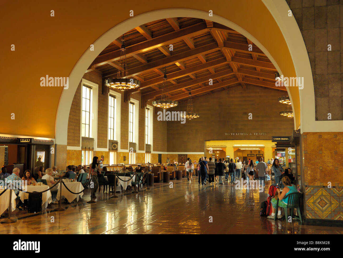 Il ristorante e bar Traxx presso la Union Station, Los Angeles, California Foto Stock