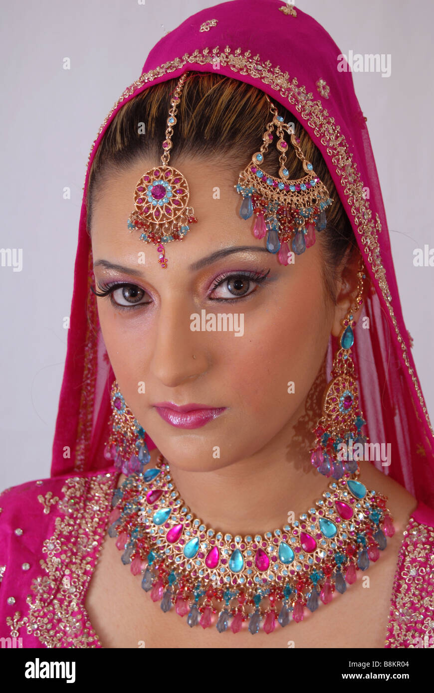 Pretty asiatiche o sposa indiana Foto Stock