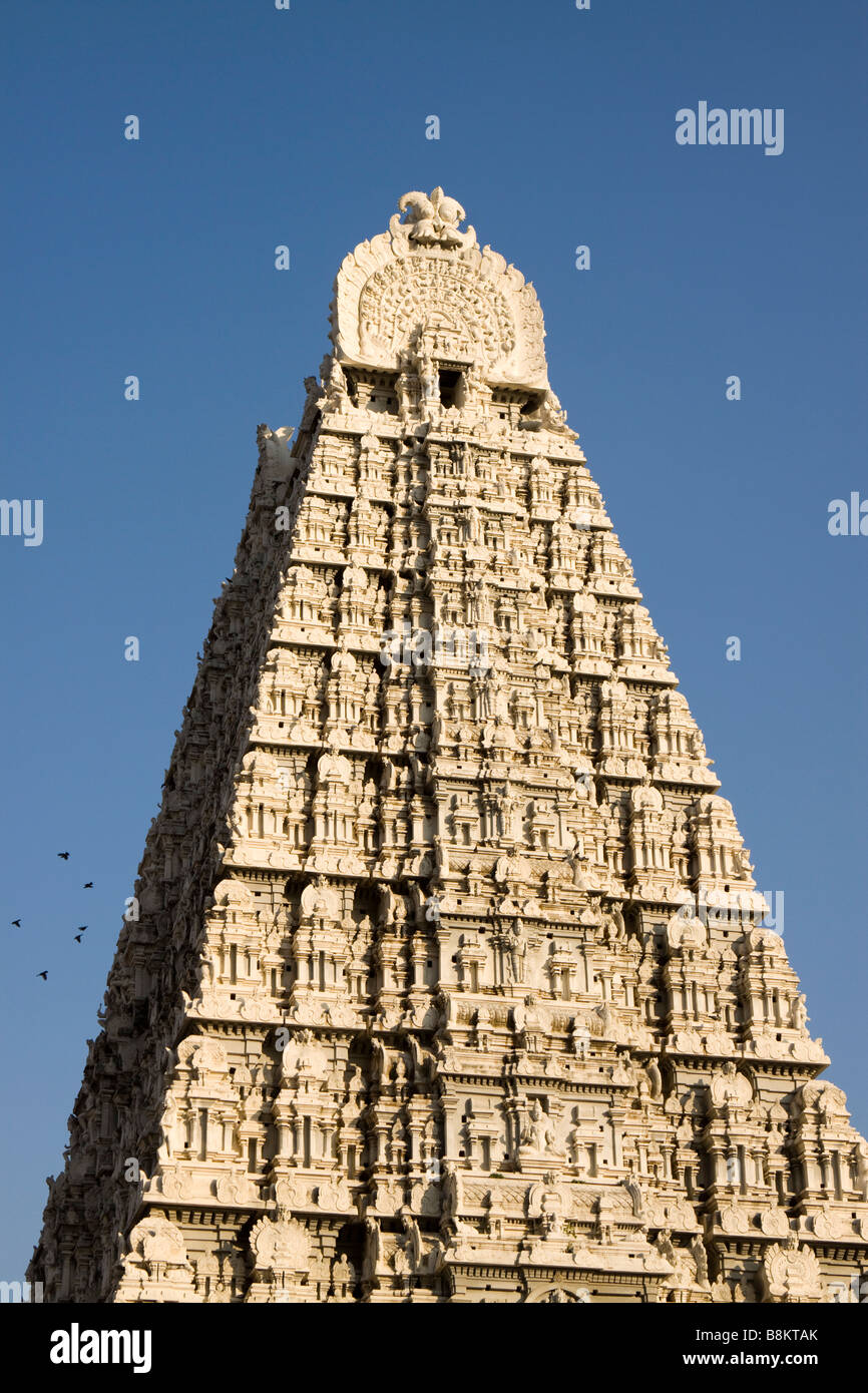 India Tamil Nadu Tiruvannamalai Arunachaleswar tempio restaurato recentemente gopuram Foto Stock