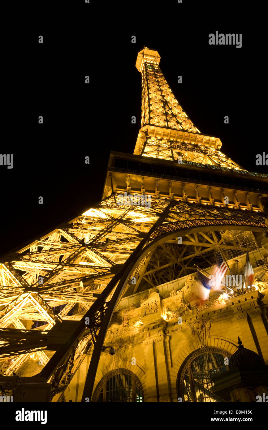 La Torre Eiffel a Parigi hotel e casinò sulla strip di Las Vegas, Nevada, STATI UNITI D'AMERICA Foto Stock