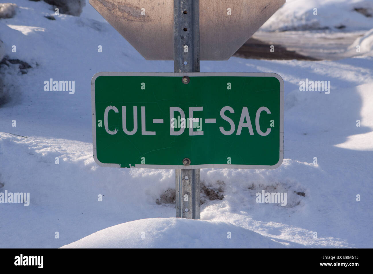 Cul-de-sac , dead-end street sign Foto Stock