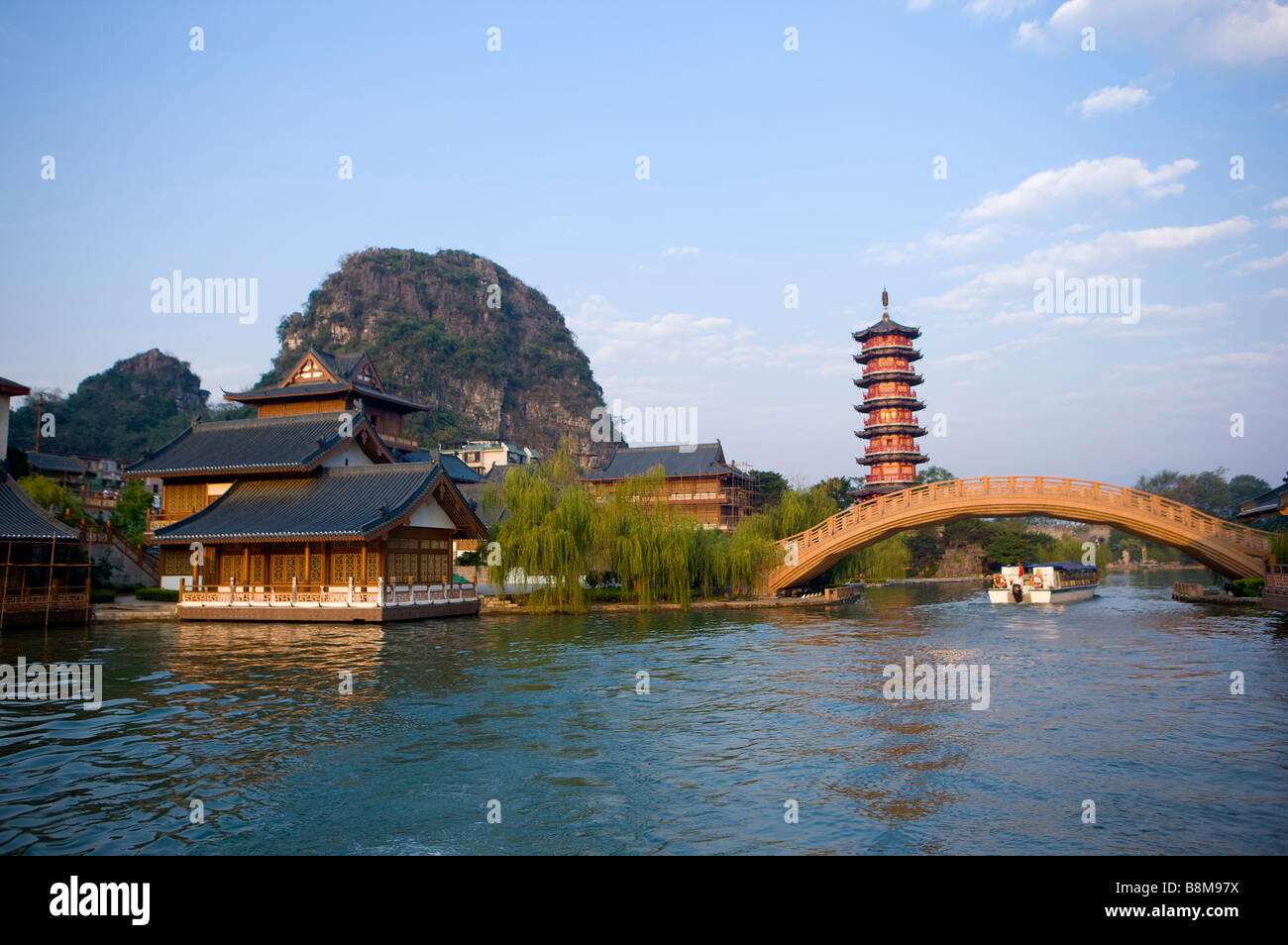 Lo splendido paesaggio del lago di Gui in Guilin della provincia di Guangxi Cina Foto Stock