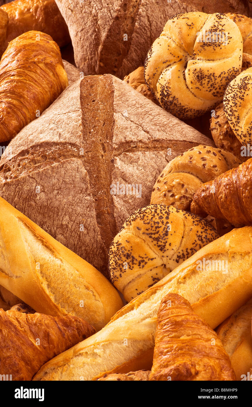 Varietà di pane Foto Stock