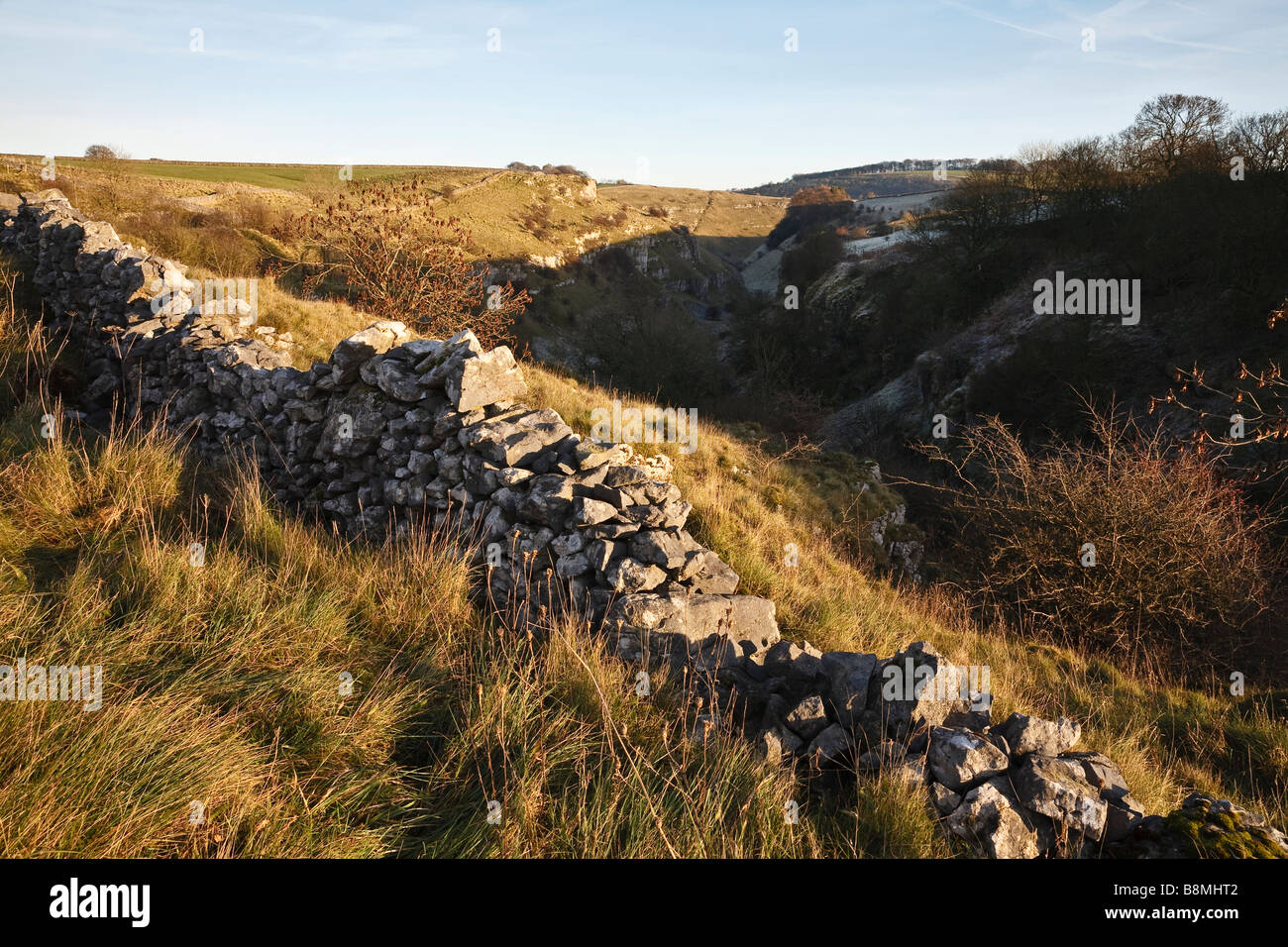 Lathkill Dale, Parco Nazionale di Peak District, Derbyshire, England, Regno Unito Foto Stock
