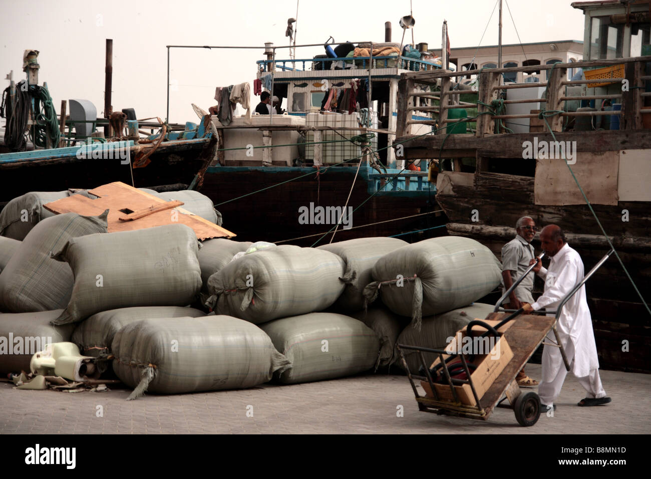 Dhow Wharf Dubai Foto Stock