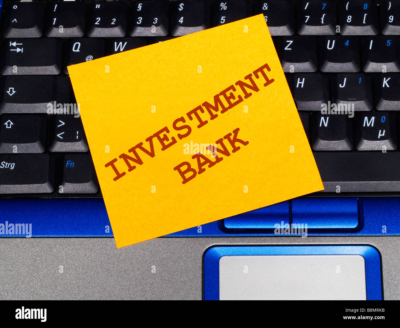 Nota memo sul notebook, investment bank Foto Stock